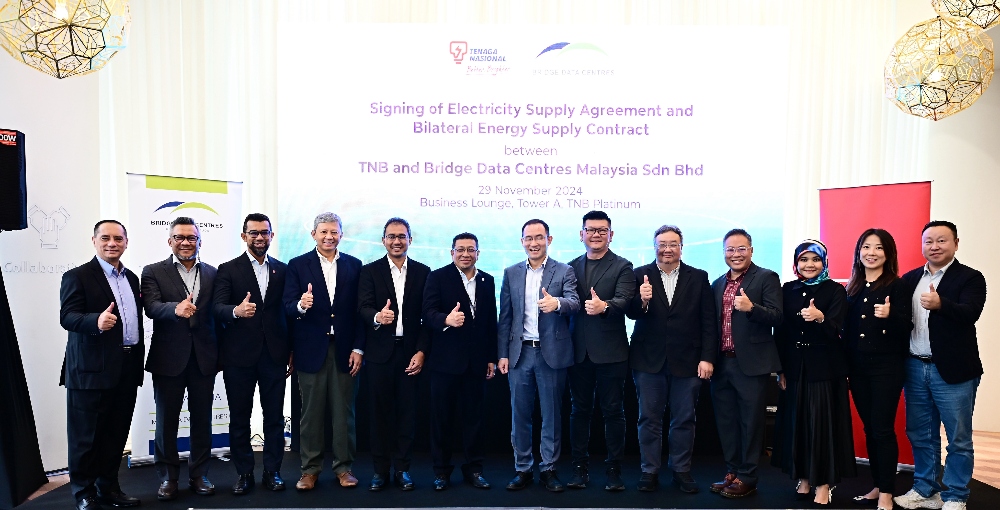 Bridge Data Centres, TNB sign MY07 400MW deal and green energy partnership, boosting Malaysia as a digital hub.